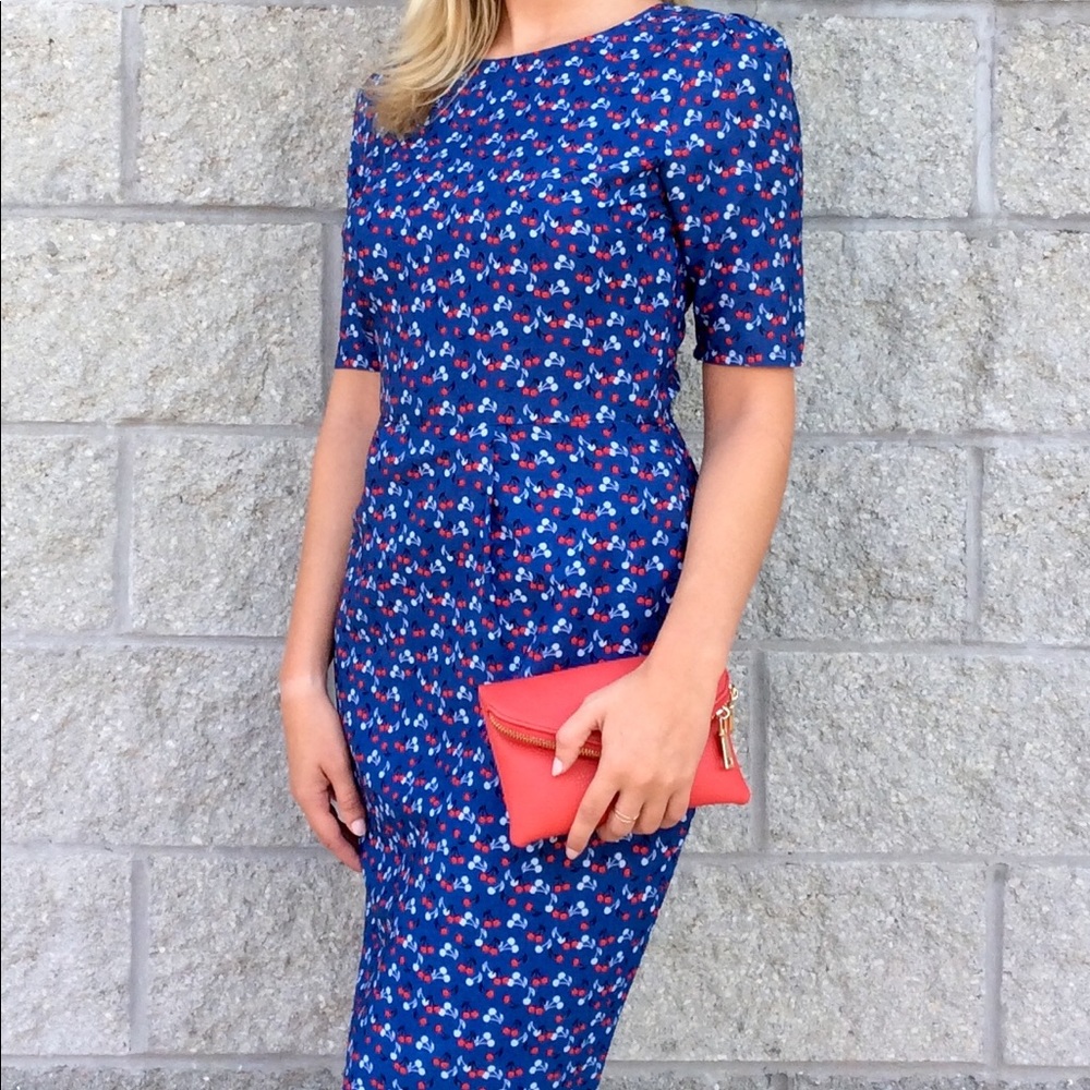 Blue cherry dress